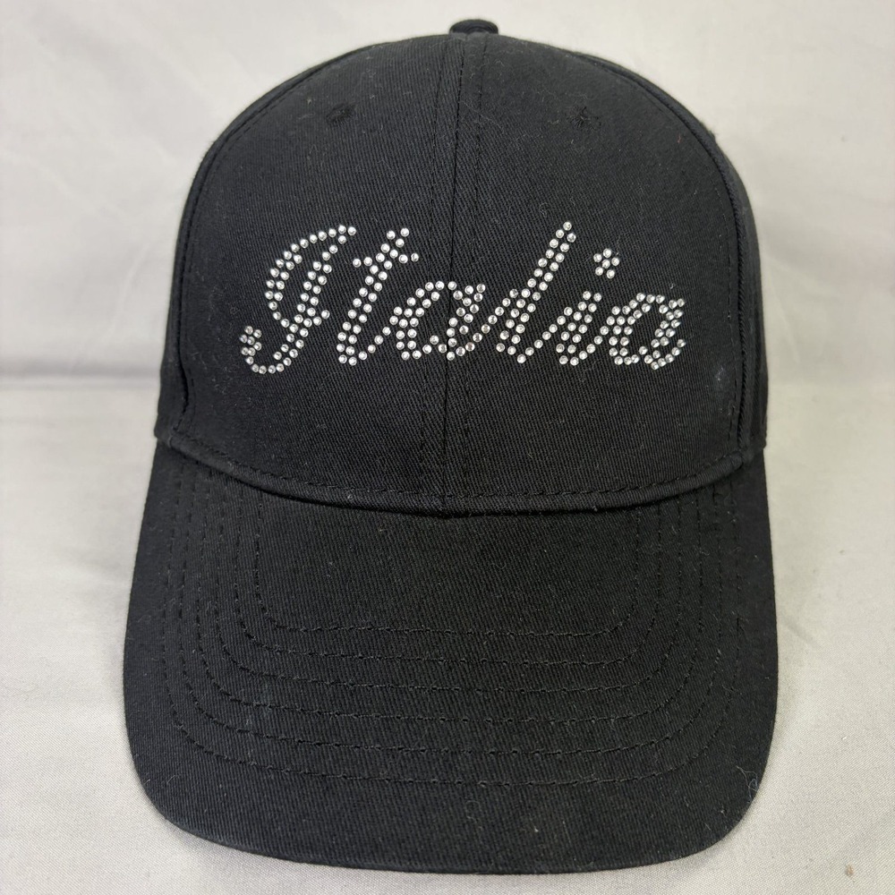 Unbranded Baseball Cap Italia Rhinestone Womens OSFM Black Sparkle Hat